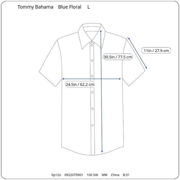 Tommy Bahama Hawaiian Button up Shirts Men's Size L Blue Floral Beach Vacation - Picture 10 of 10